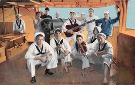 Musicians on US Navy Warship Ship Military 1910s postcard - £5.46 GBP