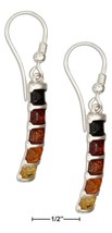 Earrings Sterling Silver Multicolor Squares Baltic Amber Earrings - £79.82 GBP+