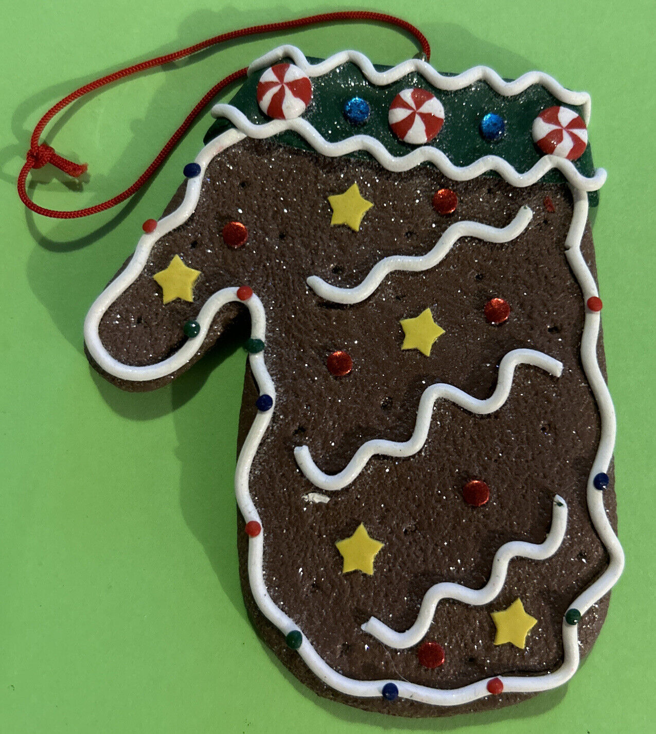 Primary image for Decorated Gingerbread Cookie Mitten Christmas Ornament