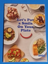 IHOP Restaurant Official MENU NEW 6 page Let&#39;s Put a smile on your plate Genuine - £21.32 GBP