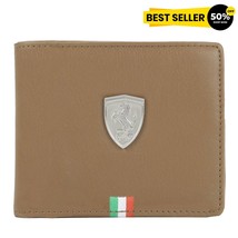 Authentische Puma Ferrari beige faltbare Herren-Geldbörse aus echtem PU-Leder... - $20.90