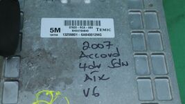 07 Honda Accord V6 AT ECU ECM Engine Control Module w/ Ignition 37820-RCA-A84 image 2