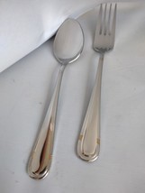 ROBERTS &amp; BELK RBL10 Dinner Fork and Place Spoon Stainless 18/10 gold st... - £39.22 GBP