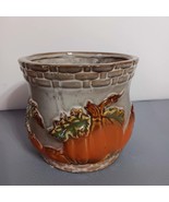 Pumpkin Planter Fall Harvest Multi-color Detailed Pattern Whimsical Pott... - $20.85 CAD