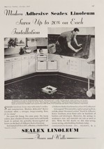 1937 Print Ad Sealex Modern Adhesive Linoleum Kitchen Congoleum-Nairn Ke... - $22.44