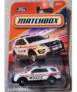 Matchbox 2016 Ford Interceptor Utility Police White Explorer - $155.32 MXN