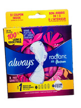 ALWAYS RADIANT FLEX FOAM PADS / PACK OF 3-Leak/Odor Free - £4.56 GBP