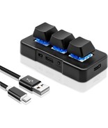 3-Key Mini Keypad USB Type C Wired Hot Key Customized Program with RGB LEDs - $21.85