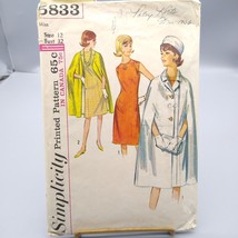 Vintage Sewing PATTERN Simplicity 5833, Misses 1964 One Piece Dress and Cape, Si - £20.04 GBP