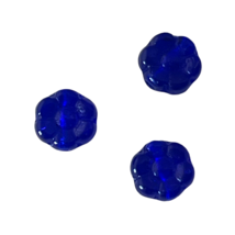 50 Preciosa Czech Glass Cobalt Blue 6x3.5mm Flat Round Flower Coin Disc ... - $4.99