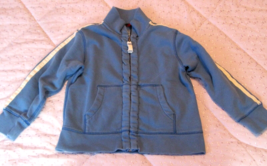 Lands End Toddler Boys Jacket Coat Size L7 Blue White Zippered Long Slee... - $19.10 CAD