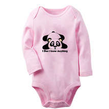 I Don&#39;t Know Anything Funny Bodysuits Baby Animal Panda Romper Infant Jumpsuits - £7.91 GBP+