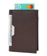 Decrum DISC Real Leather RFID Card Holder Men Brown Slim Minimalist - $73.44 MXN