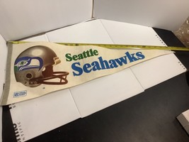 Vintage NFL  Seattle Seahawks Full Size Felt Pennant NFL Football 2 Bar Helmet - £15.61 GBP