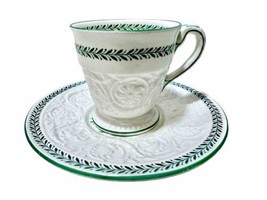 Wedgwood Patrician Torbay Green Vintage 30&#39;s Demitasse Espresso Cup &amp; Saucer Set - £7.78 GBP