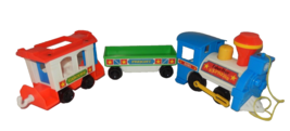 Vintage Fisher Price Little People Express Train Set 2581 Engine Freight Caboose - £14.76 GBP