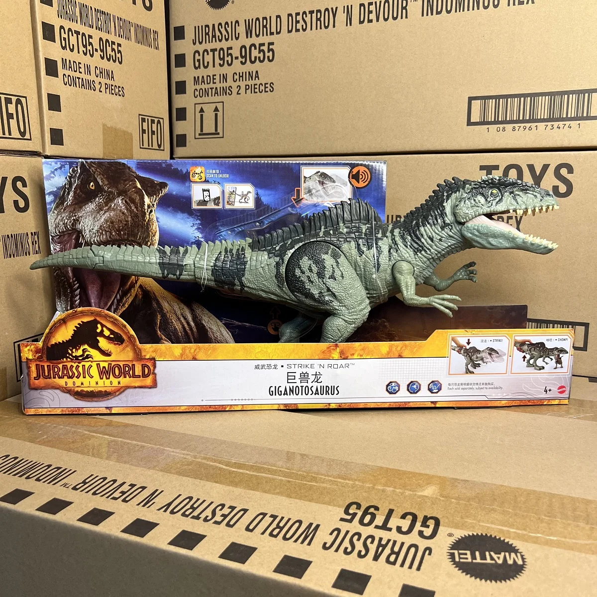 Mattel Jurassic World Dominion Giganotosaurus Strike &amp; Roar Giant Dinosaur with - £2,455,559.91 GBP