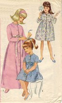 Vintage 1965 Girls Empire Waist Robe Bathrobe 2 Lengths Sew Pattern S12 - £8.64 GBP
