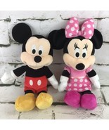 Disney Plush Dolls Lot Of 2 Micky Minnie Mouse Rattle Stuffed Animal Cri... - £11.66 GBP