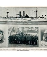 1900 US Battleship Maine Spanish American War Historical Antique Print M... - £31.44 GBP