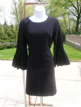 NWT ANN TAYLOR BLACK DRESS WITH BELL SLEEVES 6 - $44.99