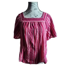 Universal Thread Women's Boho Square Neck Stripe Top Size Medium - $12.00
