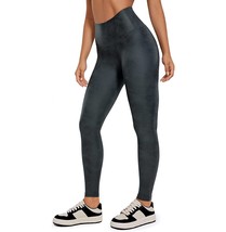CRZ Yoga Matte Faux Leather Leggings Coast Gray Medium - $29.00