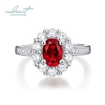 925 Silver 1 ct Excellent Cut Sparkling Oval Ruby Ring for Women High Quality Re - £59.61 GBP