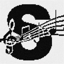 Pepita Needlepoint kit: Letter S Music Notes, 7&quot; x 7&quot; - £39.44 GBP+