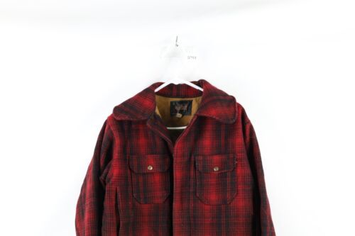 Primary image for Vtg 50s Woolrich Mens 40R Distressed 503 Wool Mackinaw Jacket Buffalo Plaid USA