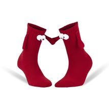 AWS/American Made Magnetic Socks Holding Hands 1 Pair Red Unisex Premium Cotton  - £7.02 GBP