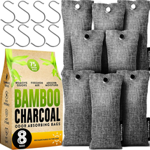 Charcoal Odor Absorber for Strong Odor (Large, 8 Pack, 75G Each), Perfect for Sm - £21.49 GBP