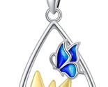 Mothers Day Gifts for Mom Wife, Sunflower Teardrop Necklace with Blue Bu... - £52.04 GBP