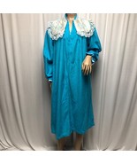 Ashley Taylor House Coat Medium Embroidered Collar Partial Zip Robe Gran... - $24.49