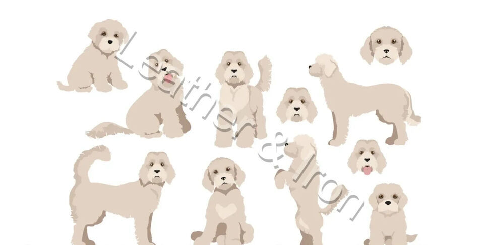 New Labradoodle Grey Dog Pattern Vinyl Checkbook Cover - $8.75