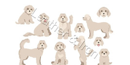 New Labradoodle Grey Dog Pattern Vinyl Checkbook Cover - $8.75