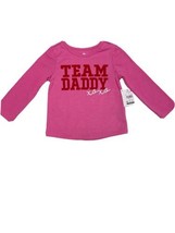 12M Toddler Long Sleeve Team Daddy T-shirt Valentine&#39;s Day Pink  - $7.91