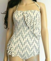Marc Jacobs Ruffled Striped Bandeau Maillot One Piece Swimsuit T-PEARL Sz L*Nwt* - £52.47 GBP