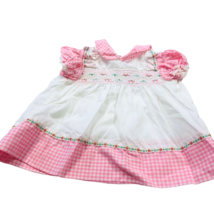 Princess Anne Smocked Pink White Check Dress 18 Months Vtg Little Girls exe - $24.97