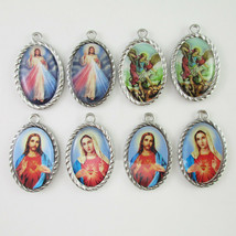 100pcs of Clear Epoxy Double Sided Sacred Heart Jesus Divine Mercy Medal... - $28.98