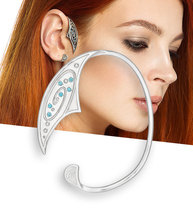 Space ear cuff silver, Galaxy ear wrap earring, celestial jewelry - $60.00