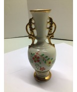 Vintage Gold Gilded Hand Painted Floral Bud Vase 6&quot; tall - $218.12 MXN