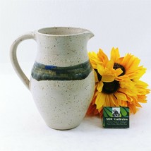 Stoneware Pitcher Gray Artisan Signed - £39.20 GBP