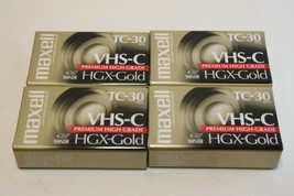 Lot of 4 Maxell VHS-C HGX-GOLD TC-30 Premium High Grade Camcorder New Se... - $18.80