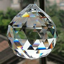 Faceted Crystal Sphere 1.5&quot; 40mm Clear Feng Shui Rainbow Sun Catcher Prism Ball - £5.46 GBP