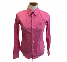 Comme Des Garcons for H &amp; M Bright Hibiscus Pink Button Down Shirt US 2 ... - $41.87