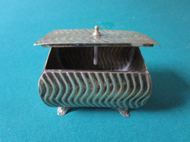Antique Silverplate Jewelry Box Epns A1 - Hammered Body 3 1/2 X 3 X 4&quot; - £59.34 GBP
