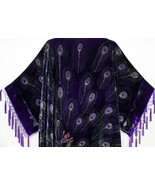 PURPLE PEACOCK ARTDECO STEVIE NICKS STYLE VELVET MUCHA GYPSY BOHO DELUXE... - €255,16 EUR