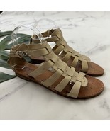 Geox Respira Womens Gold Leather Sandals Sz 39 8 Gladiator Flat Strappy ... - $32.66