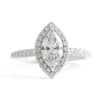 Authenticity Guarantee 
GIA Marquise Halo Diamond Engagement Ring 14K White G... - £3,673.04 GBP